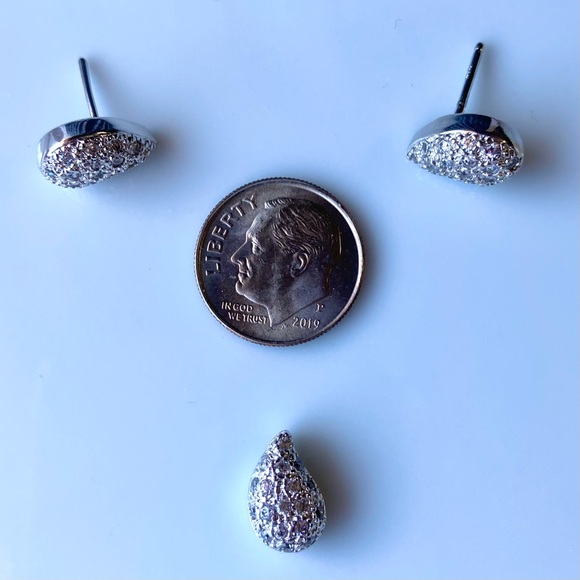 ⚡️Host Pick⚡️Elegant Sterling Pave Simulated Diamond Teardrop 3 PC Set - Picture 7 of 8